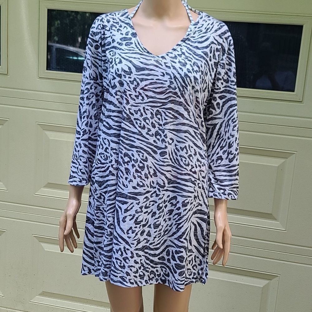 Pacific Beach Animal Print SwimSuit Cover Up